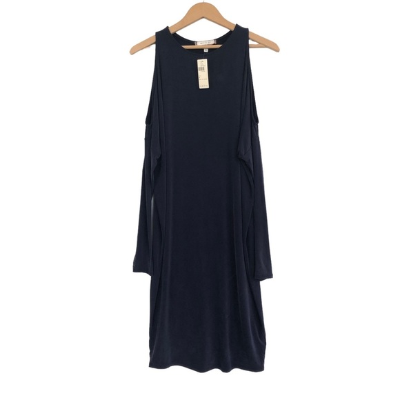 Anthropologie Eri + Ali Annalyn Cupro Midi Dress Blue NWT Small - Picture 3 of 8